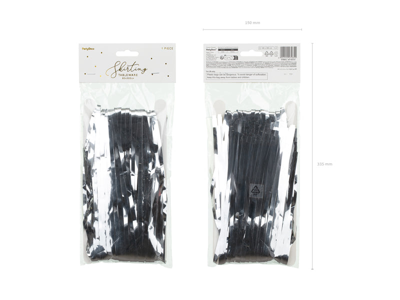 Fringe table skirt - silver