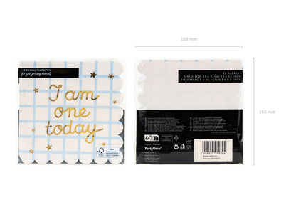 Napkins I am one today Teddy Bear - beige