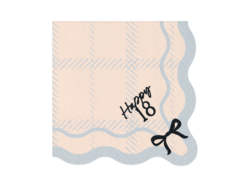 Joyeux 18e anniversaire avec des serviettes à nœud noir