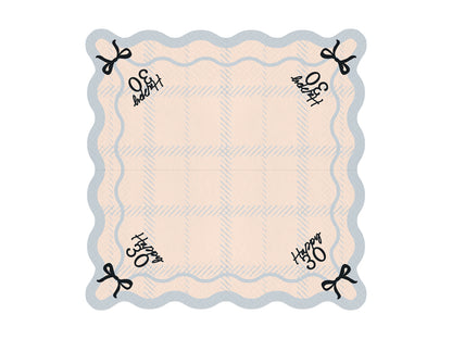Happy 30th with Black Bow Napkins