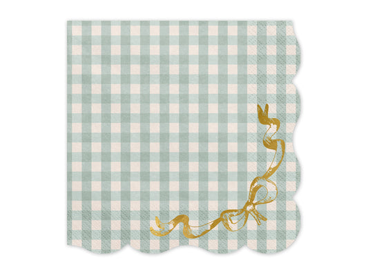 Checkered Sage Napkins