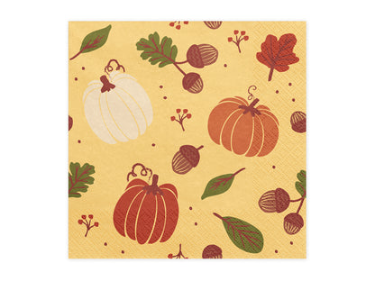 Napkins Pumpkins and acorns - orange