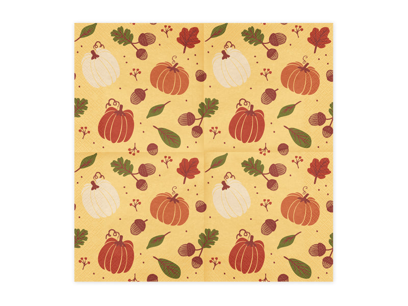 Napkins Pumpkins and acorns - orange