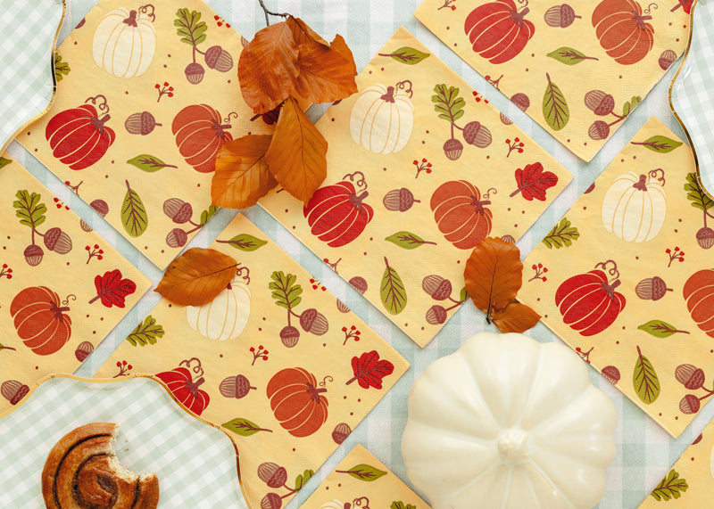 Napkins Pumpkins and acorns - orange