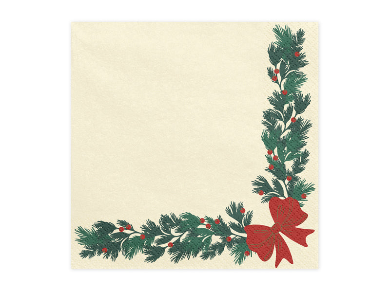 Napkins Christmas garland - beige