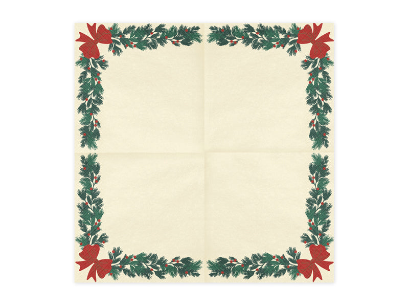 Napkins Christmas garland - beige