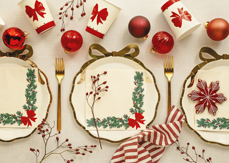 Napkins Christmas garland - beige