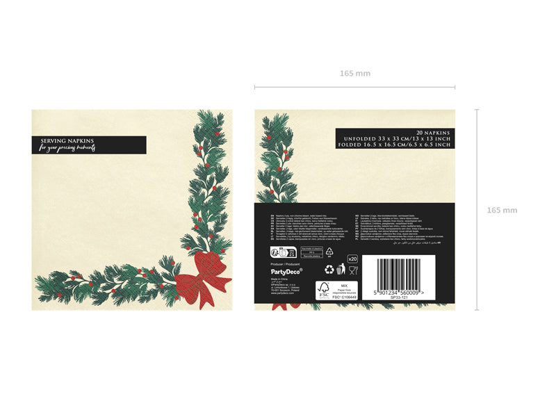 Napkins Christmas garland - beige