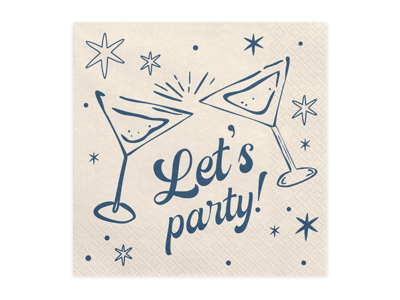 Napkins Let's party! - beige