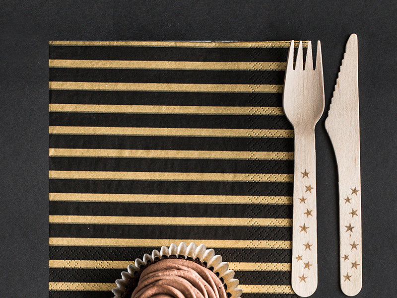 Napkins Stripes - gold