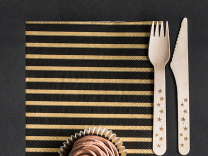 Napkins Stripes - gold