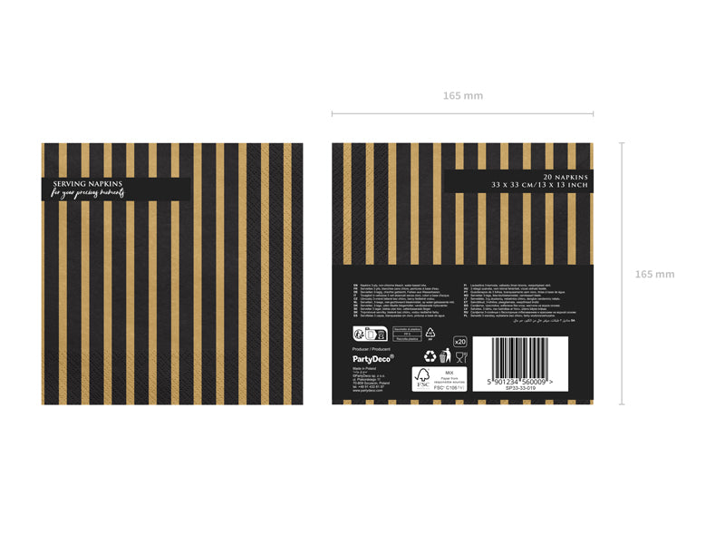 Napkins Stripes - gold