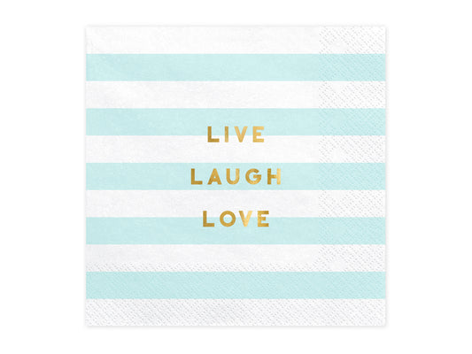 Napkins Yummy - Live Laugh Love - light blue
