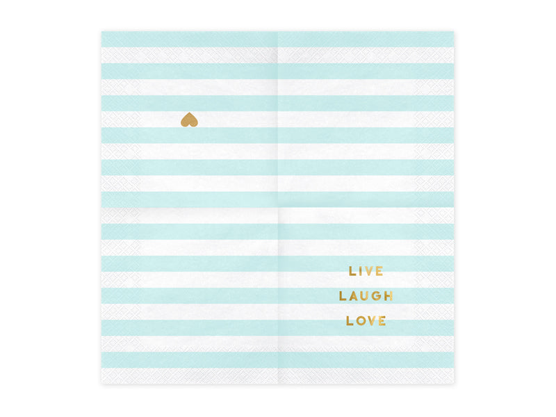 Napkins Yummy - Live Laugh Love - light blue