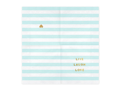 Napkins Yummy - Live Laugh Love - light blue