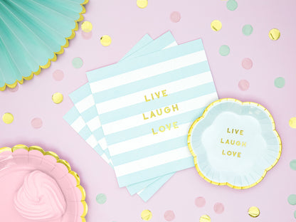 Napkins Yummy - Live Laugh Love - light blue