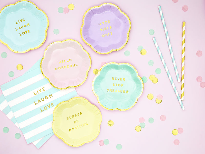 Napkins Yummy - Live Laugh Love - light blue