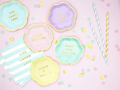 Napkins Yummy - Live Laugh Love - light blue