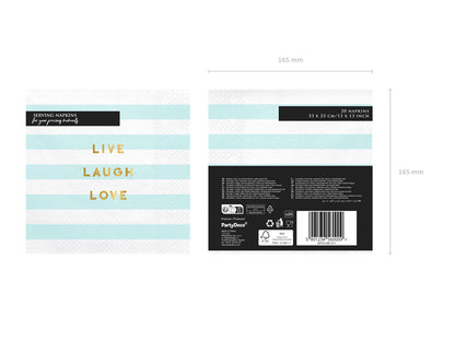 Napkins Yummy - Live Laugh Love - light blue