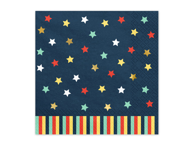 Napkins Stars - navy blue