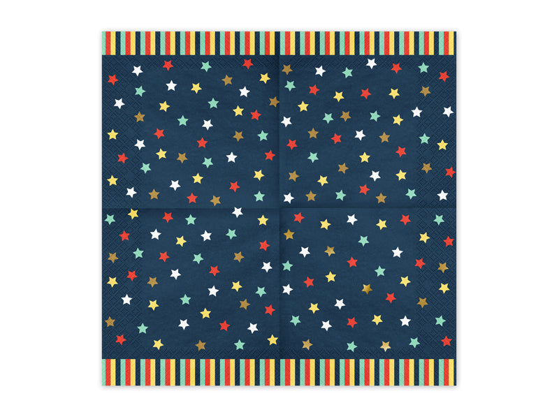 Napkins Stars - navy blue