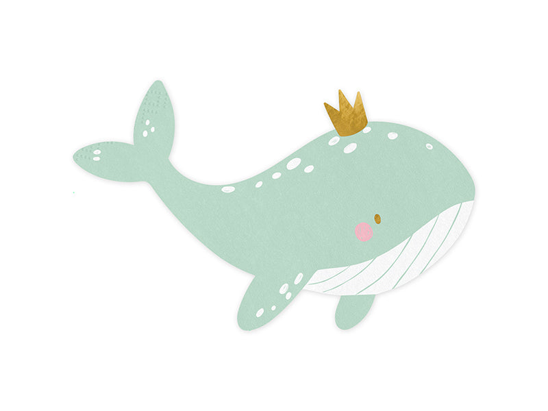 Napkins Whale - Assorted Colours - 16x10