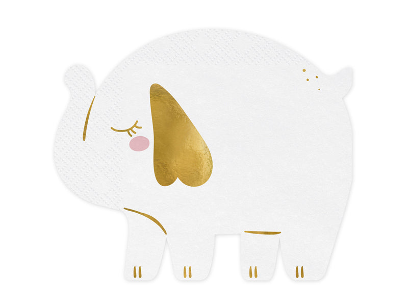 Napkins Elephant - white