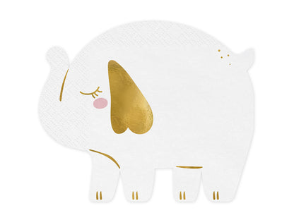 Napkins Elephant - white