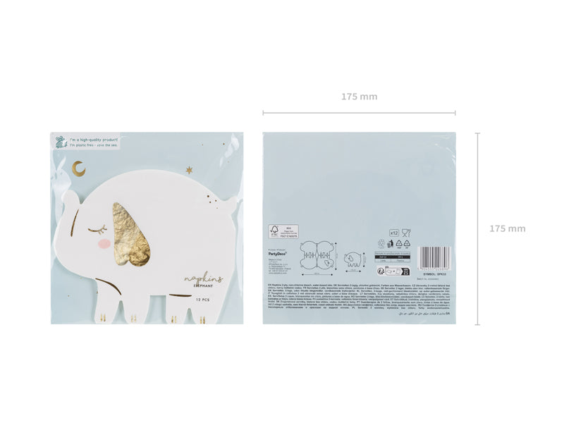 Napkins Elephant - white