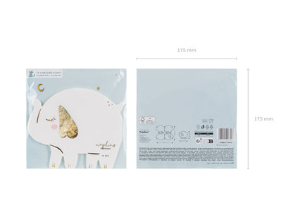 Napkins Elephant - white