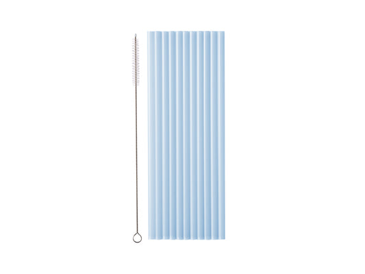 Light Blue Pastel Reusable Plastic Straws