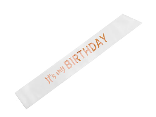 Sash ''It's my birthday'' - 79x9.4 - white