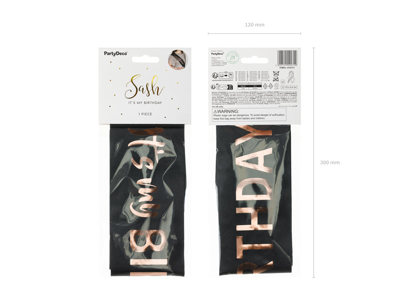 Sash It's my birthday - 79x9.4 - black