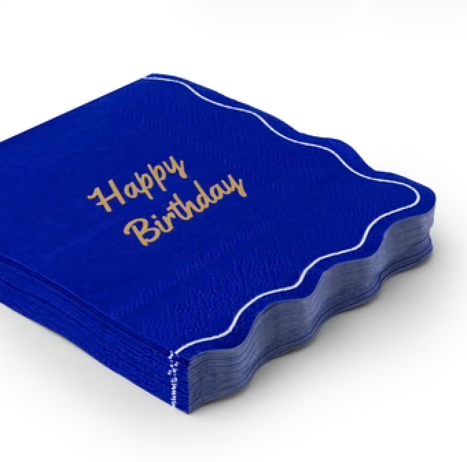 BETTY CROCKER™ X BONJOUR FETE BLUE HAPPY BIRTHDAY COCKTAIL NAPKINS