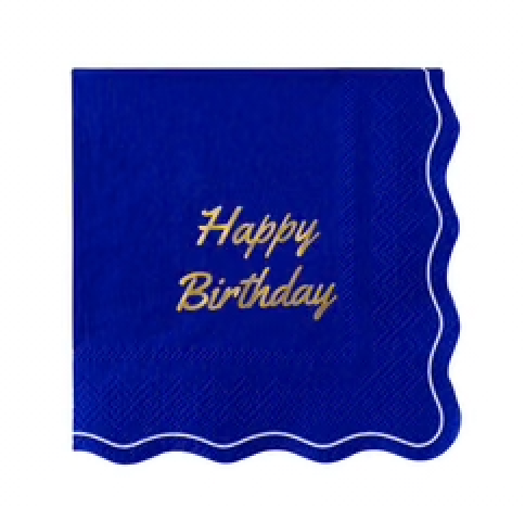 BETTY CROCKER™ X BONJOUR FETE BLUE HAPPY BIRTHDAY COCKTAIL NAPKINS