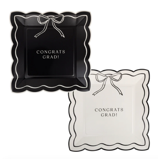 BOW CONGRATS GRAD PAPER PLATE SET