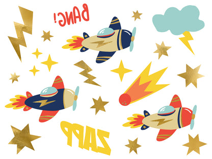 Temporary tattoos Airplanes - Assorted Colours