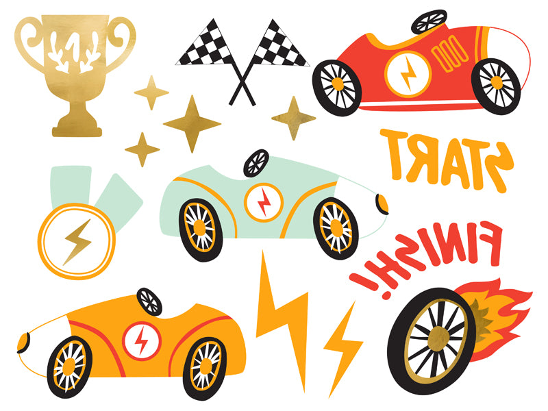 Temporary tattoos Cars - Assorted Colours