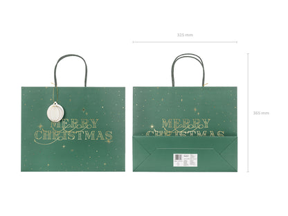 Gift bag Merry Christmas - bottle green
