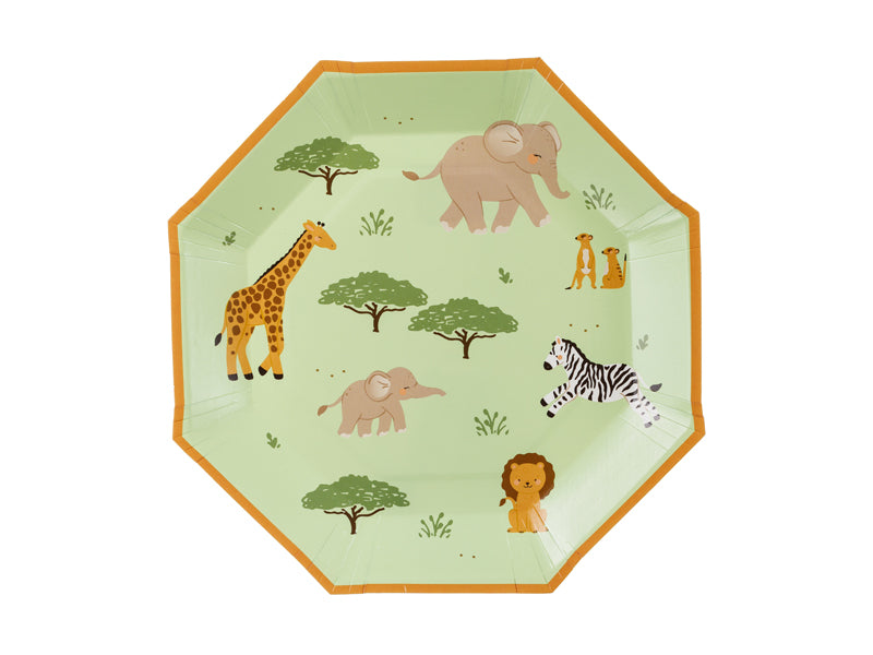 Papierowe plates Safari - Assorted Colours