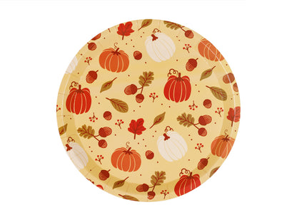 Paper plates Pumpkins and acorns - orange