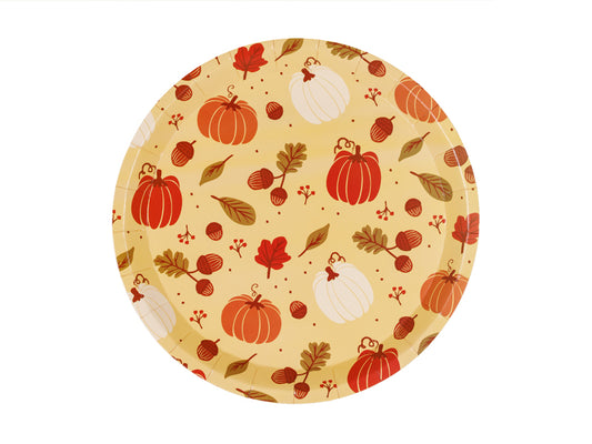 Paper plates Pumpkins and acorns - orange