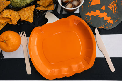 Paper plates Pumpkin - orange