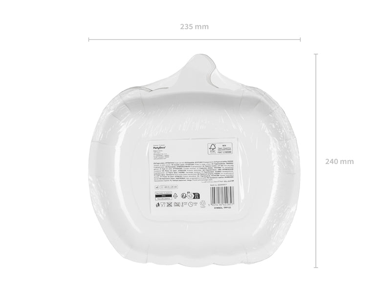 Paper plates Pumpkin - orange