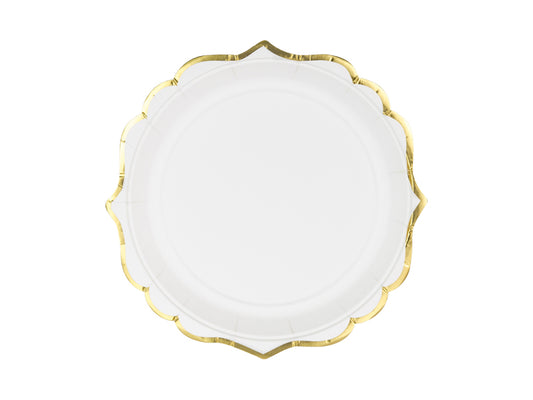 White & Gold Paper Plates