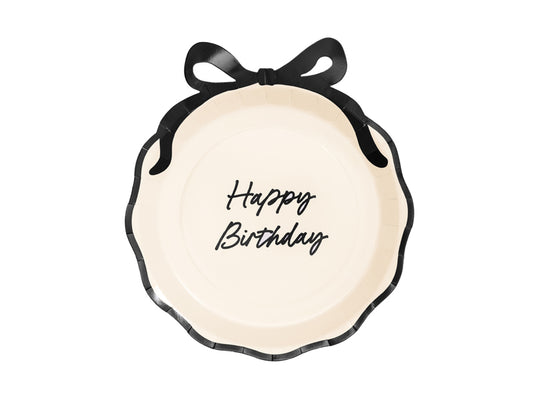 Paper plates Happy Birthday with bow