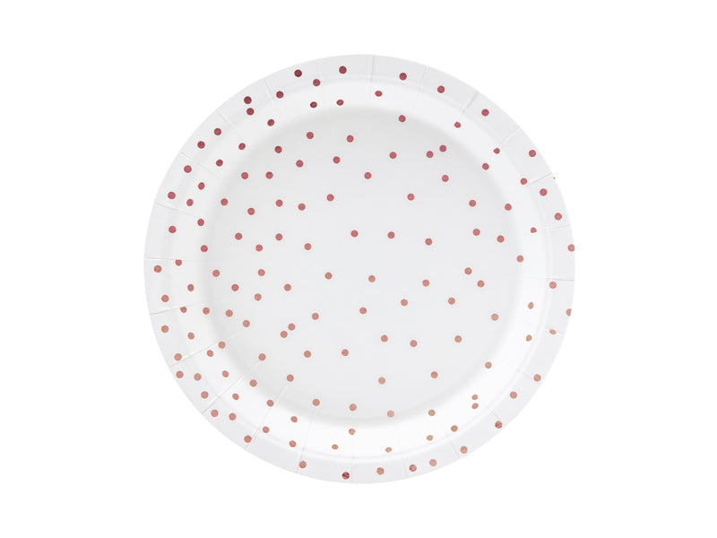 Plates Polka Dots - white