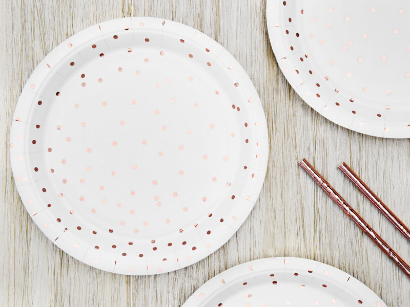 Plates Polka Dots - white
