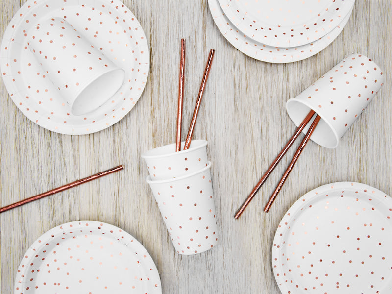 Plates Polka Dots - white