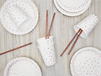 Plates Polka Dots - white